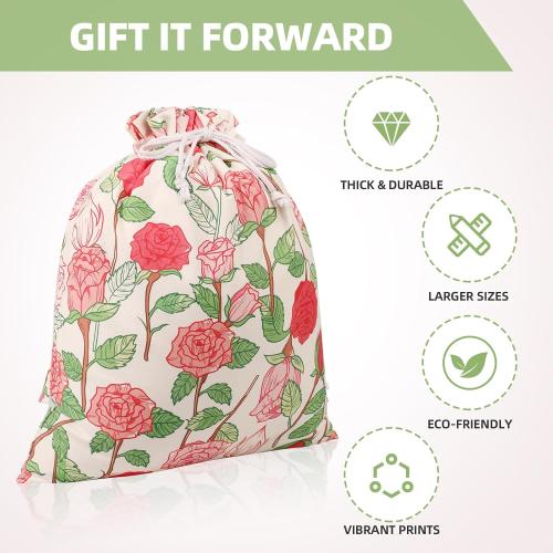 Drawstring Gift Bags,Extra Large 24x 20 | Premium Canvas Storage Bags | Reusable Fabric | Perfect for Baby Showers,Birthday Parties | Rosy