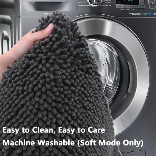 Bathroom Rugs 15x23, Extra Soft Absorbent Chenille Bath Rugs, PVC Backing Quick Dry, Machine Washable Bath Mats for Bathroom Floor, Tub and Shower, Home Decor Accessories, Dark Grey