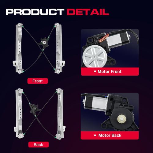 Front Passenger Side Power Window Regulator with Motor (6 Pins) Fit for 2008-2016 Town & Country, 2008-2020 Dodge Grand Caravan, 2012-2015 Ram C/V, 748-509