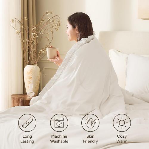 Andency Comforter Set Oversized King Beige 120x120, 3 Pieces Boho Fall Tassel Lightweight Bedding Comforter Sets, All Season Soft Bed Set (1 Comforter & 2 Pillowcases)