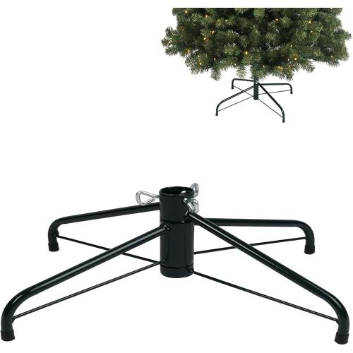 Metal Christmas Tree Stand 18 Inch Folding Xmas Tree Stand Base for 1-7.5 Ft, Replacement Tree Holder Fit Under 1.25 Inch 34mm Pole Xmas Tree