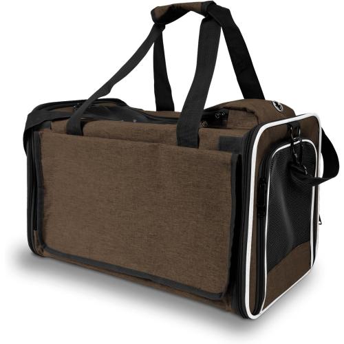 GAPZER Pet Carrier for Large Cat Soft-Sided Animal Traveling Bag for Medium Cat up to 20lbs / Washable Small Dog Puppy 10 lbs Crate Case with Privacy Curtains for Home Outdoor Travel Mocha Brown