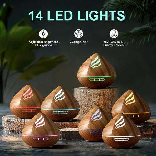Essential Oil Scent Diffuser: 500ML Aroma Diffuser with Remote Control, Large Fragrance Aromatherapy Diffuser, Mist Humidifier with 14 Colors LED Lights and Auto-Off for Bedroom & Home