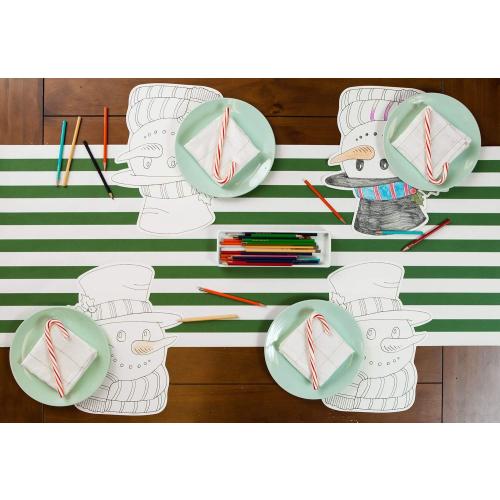 Striped Paper Table Runner - Disposable Table Runner Roll for Parties