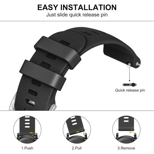 Meliya Watch Bands for Tensky IDW28/IDW19/ID208 Plus Smart Watch Bands, 22mm Replacement Flexible Silicone Bands for ID208 Plus BT Smartwatch