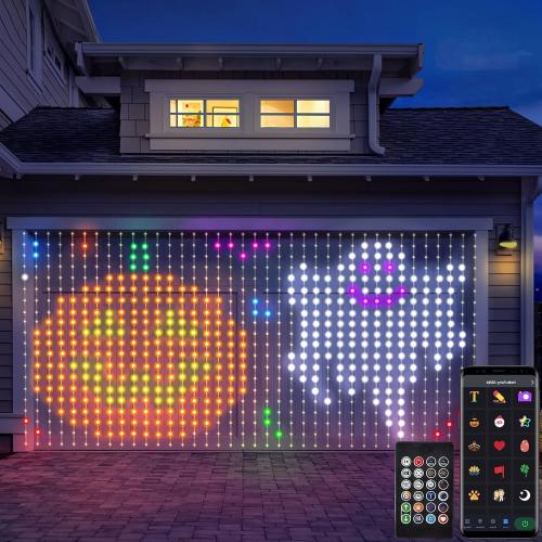 Smart 800LED Curtain Lights 20Ft x 10Ft with App Programmable, Color Changing Dynamic DIY Curtain String Lights Music Sync for Halloween Indoor Outdoor Backdrop Decor