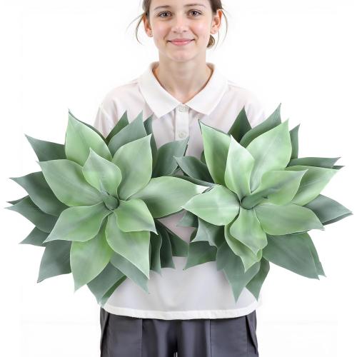 Velener Outdoor Faux Plants UV Resistant Fake Agave Plant Artificial for Indoor and Outdoor Decor, Front Porch Decor Green(22 Inch), 2 Pack