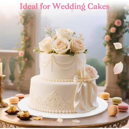 10 Inch Cake Drum, Cake Boards 10 Inch Round, 1/4 White 8in 10in 12in 14in Cake Drums Cardboard Base Board Circles for Pizza Wedding, 2 Pack