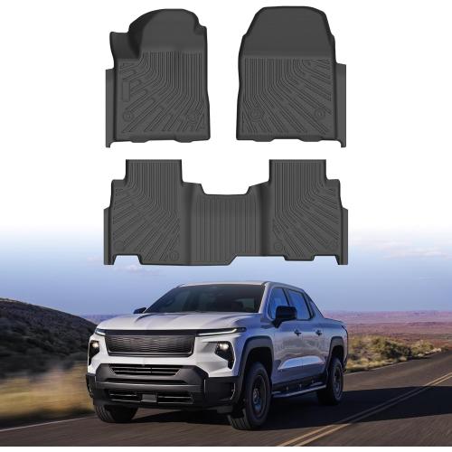 Cartist Floor Mats for Chevy Chevrolet Silverado EV RST/GMC Sierra EV Denali 2024 2025 2026 (Not for WT/LT), All Weather Floor Liners for Silverado Accessories, Heavy Duty TPE Car Mats