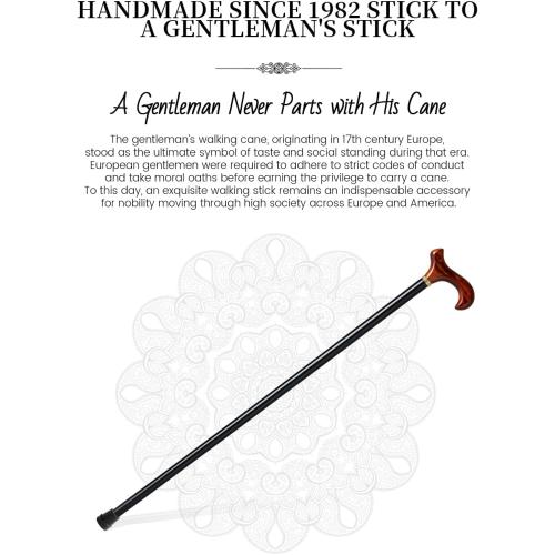 GUYUE Handcrafted Wooden Cane for Men & Women,Gentleman's Walking Sticks, Ergonomic Senior Canes, Natural Solid Wood Luxury Cane, Perfect for Gift-Giving