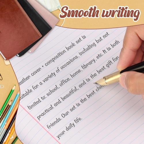 SKLENICE PU Leather Composition Notebook Cover 9 3/4 X 7 1/2 in With Composition Book 100 Sheets Vintage Rustic Distressed Leather Journal Notebook Cover Portfolio For School Office Home (Brown)