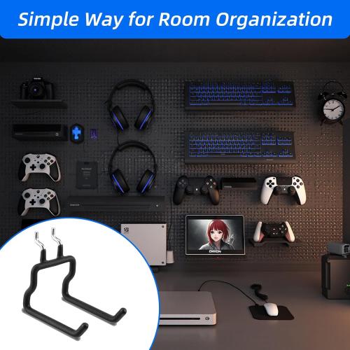 10-Pack Heavy Duty Pegboard Hooks – Pegboard Hooks Heavy Duty Peg Board Tool Hangers for Hanging Tools, Garage Peg Board Hook Organizer (4”x3.5”, Black)