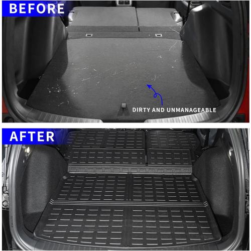Rongtaod Floor Mats Compatible with 2023 2024 2025 2026 Honda CRV (Include Hybrid) Cargo Mat Trunk Mat Cargo Liner Back Seat Cover CR-V Accessories (Fit Upper Deck, Trunk Mat Backrest Mats Floor Mats)