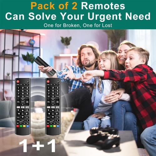 (Pack of 2) Universal Remote for LG Smart TV, Compatible with All LG TV Remote Control LCD LED OLED UHD HDTV 3D 4K Smart TV Models, Replacement Remote with Netflix Amazon Shortcuts Key