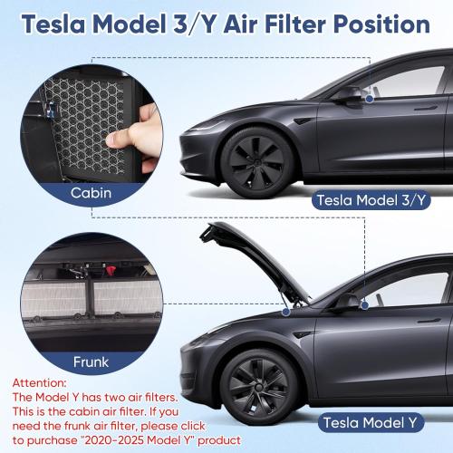 Tesla Model 3 Model Y HEPA Cabin Air Filter Replacement