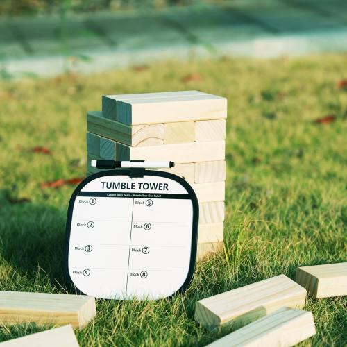 Giant Tumble Tower, 56 PCS Wooden Stacking Game (Stack to 3.5FT) - Pine Stack Timber Board Play with Carrying Bag-Classic Indoor/Outdoor Games for Adults Family