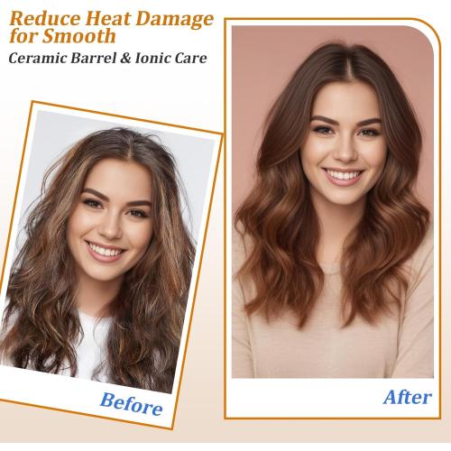 Round Hair Blow Dryer Brush - 1.2 Inch Ceramic Barrel Hair Dryer Brush for Short/Middle Hair, One Step Drying, Volumizing, Straightening and Styling, Negative Ionic Dryer Brush (Black-Golden, 1.2)