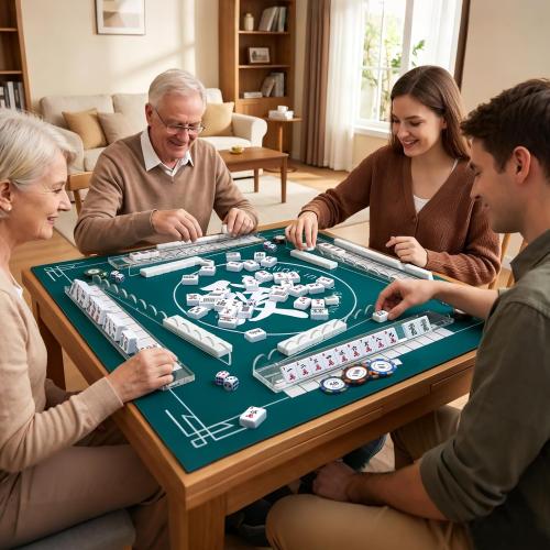 Mahjong Racks with Magnetic Pushers 17.5inch, 4 PCS, Clear Acrylic Scallop Mahjong Rack with Pushers, Ideal Gift for Mahjong Lovers, Parties & Game Nights