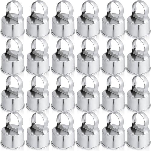 ‼️may be missing pieces also has stains and scratches ‼️Therwen 24 Pack Chain Link Fence Ring Cap for 2-3/8 Od Post, 2 1/2 Aluminum Eye Top Rail Cap with 1-5/8 Loop, Outdoor Rail Fencing Repair Hardware