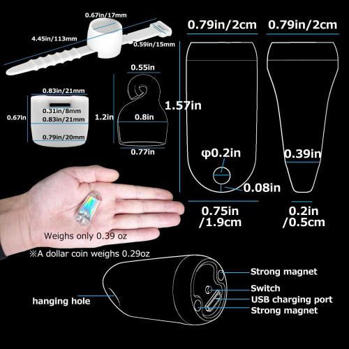 USB Mini LED Lantern, 1 Pack Waterproof EDC Keychain LED Flashlight for Camping, Type-C Rechargeable Battery Small Stick Lamp Puck Dog Collar Torch Light (Warm White Red)