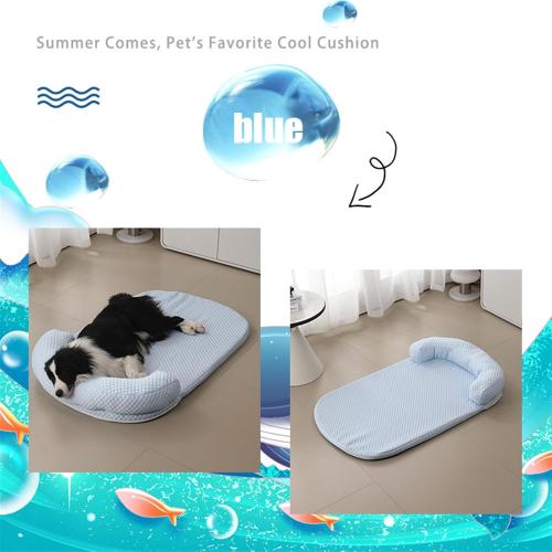 GIBZ Removable Dog Bed with Zipper, Washable Cat Mattress with U Shape Neck Pillow, Breathable Pet Sleeping Mat, Pink, 55x40cm