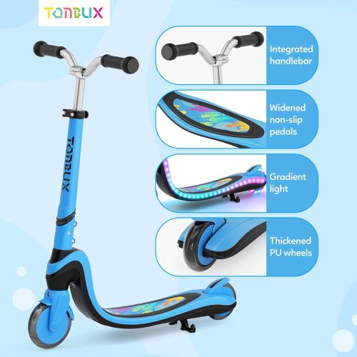 Tonbux Scooter for Kids with Light-Up Wheels & Deck, Adjustable Heights 2 Wheel Kids Scooters for Kids 5-7, Toddler Scooters with 4 Lighting Modes Deck