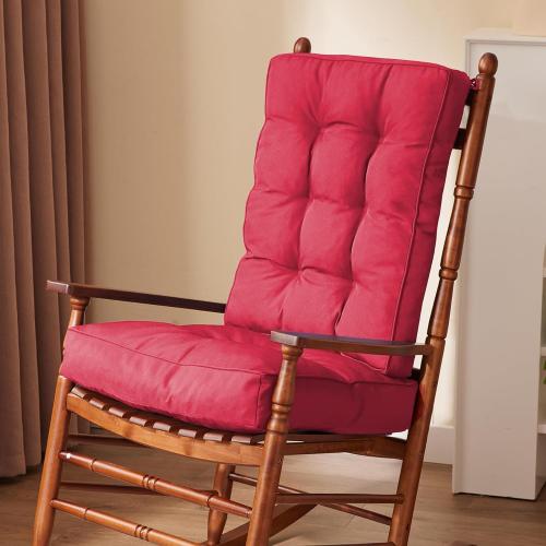 IPYNBAP Rocking Chair Cushion, Waterproof and Fade-Resistant Patio Chair Cushions, Tufted Chair Pads for Rocker Furniture, 17x17 Inch, Indoor/Outdoor Seat Cushions with Ties, Burgundy