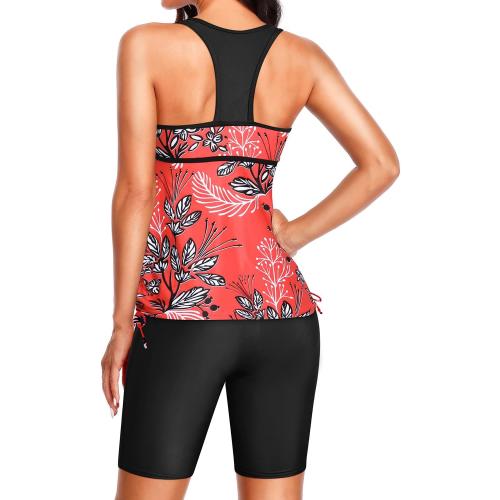 Size 20W Yonique Women Two Piece Tankini Swimsuits with Shorts Athletic Bathing Suit with Swim Shorts Racerback Swimwear