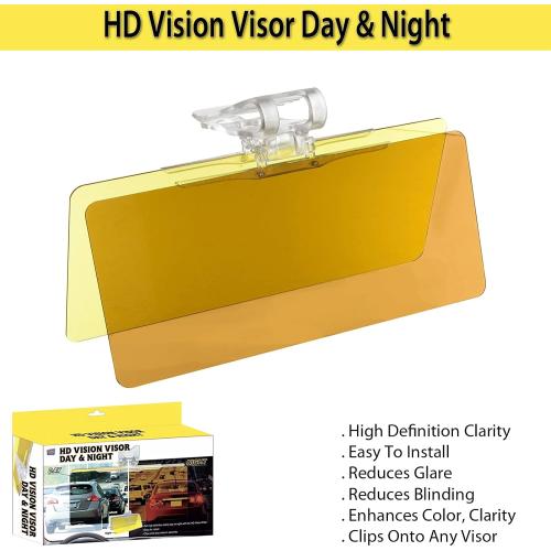 Hd Vision Visor -Day Night Reduces Blinding Glare Safe Driving Sun Protection Enhances Color Clarity Contrast