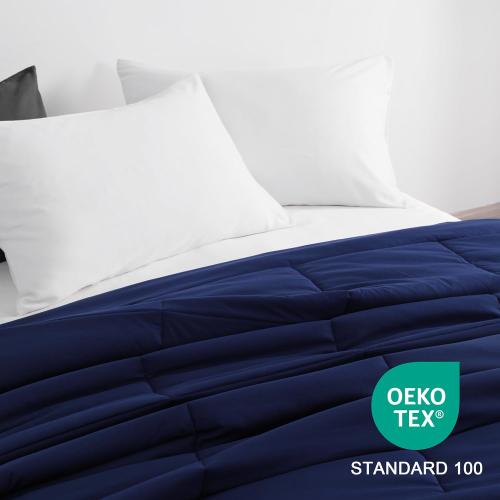 NTBAY King Comforter - Down Alternative Duvet Insert, All Season Bedding Quilted with Co Machine Washable, Soft Comforter Only, Navy Blue