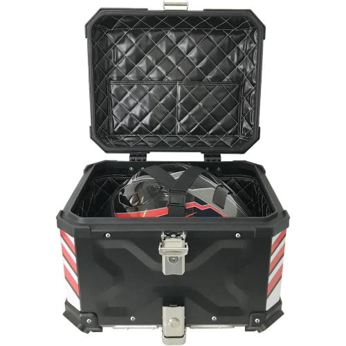 (UNLOCKED MAYBE MISSING KEYS) Motorcycle Tail Box 36L/45L Heavy-Duty Delivery Cargo Trunk with Waterproof Lid & Anti-Shock Base-Universal Rear Storage Case for Food Delivery, Courier, Riders, Black (36L)