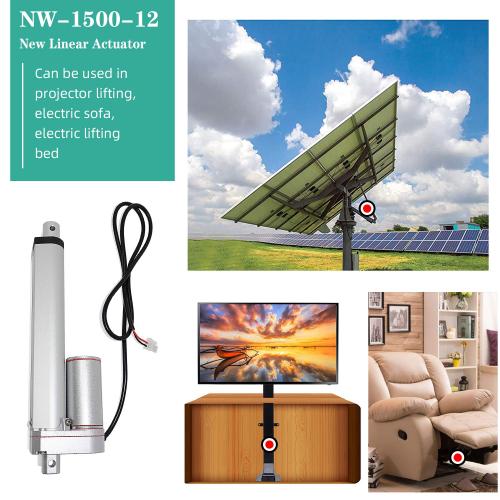 ECO-WORTHY Heavy Duty 330lbs/1000N Solar Tracker Linear Actuator Multi-Functions with Mounting Brackets (12V, 12) IP54 Waterproof 450mm Stroke Linear Motion Actuator