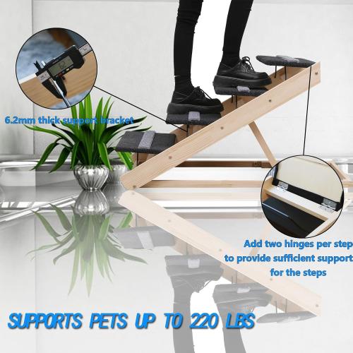Upgrade 2-in-1 Pet Ramp Dog Stair,Folding Pet Stairs,Portable Dog Ramp for Small&Large Old Animals with Non-Slip Surface,Dog Ramp for Bed,Couch and Car,11.8 to 23.6 Height Adjustable(40×17.7)