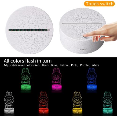 Cartoon Night Light,Cute Night Light, Anime Charater 7 Color Change Decor Lamps,Kids Gifts for Christmas Birthday(Style3)