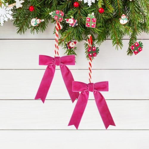 Meseey 12 Pcs Hot Pink Velvet Bows with Twist Tie 3.5 Inch Pre-Tied Vintage Christmas Velvet Ribbon Bows for Treat Bags Gift Wrapping Basket Wedding Baby Shower Brithday Party