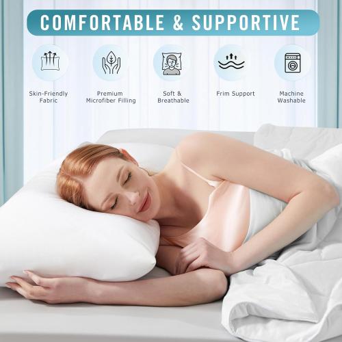 Sycoodeal Standard Size Bed Pillows for Sleeping 3 Pack,Luxury Hotel Pillows,Comfortable and Supportive,Machine Washable,Suitable for Stomach,Back and Side Sleepers.