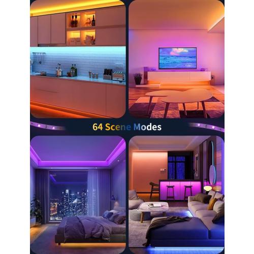 24.6 Ft Aigostar wifi Alexa Smart LED Strip Lights, 24.6ft RGB Led Strip Light with Smart App Control Remote, Led Lights for Bedroom,TV,Party and Christmas, MUSIC Sync Color Changing Light, Vioce control