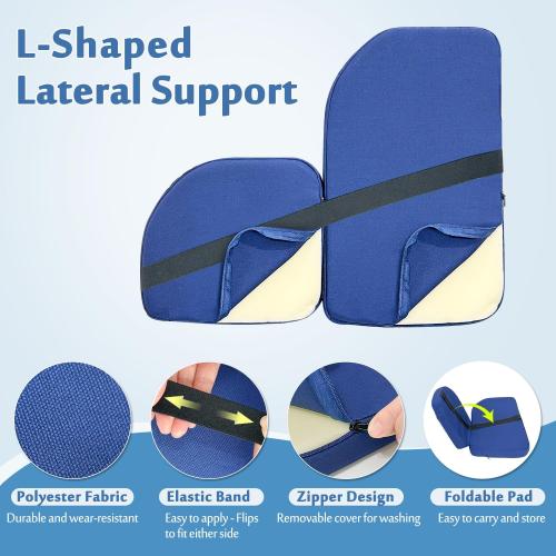 Mybow Lateral Support for Wheelchair Side Guards, Wheelchair Lateral Support Cushion, Contoured Foam Pad for Better Posture Sitting Upright, Wheelchair Side Padding for Elderly (1 Pack)