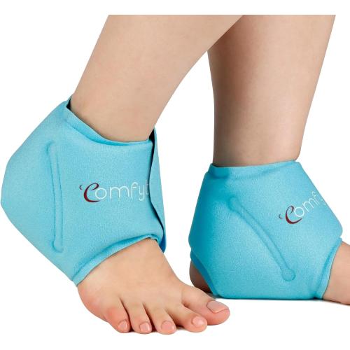 Comfytemp Ankle Ice Pack Wrap for Plantar Fasciitis, Swelling, Foot Pain Relief, FSA Eligible HSA, Gel Packs for Injuries Reusable, Hot Cold Compress for Achilles Tendonitis, Sprained Ankles, 2 Packs