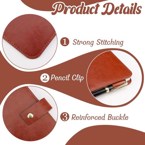 SKLENICE PU Leather Composition Notebook Cover 9 3/4 X 7 1/2 in With Composition Book 100 Sheets Vintage Rustic Distressed Leather Journal Notebook Cover Portfolio For School Office Home (Brown)