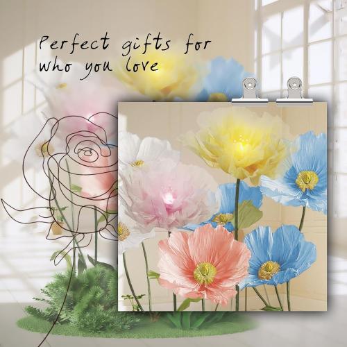 Artificial Fake Flowers for Outdoor, Huge Artificial Silk Flower Decoration with Light, Realistic No Fade Faux Flower for Birthday Living Room Hallway and Shop Window Display