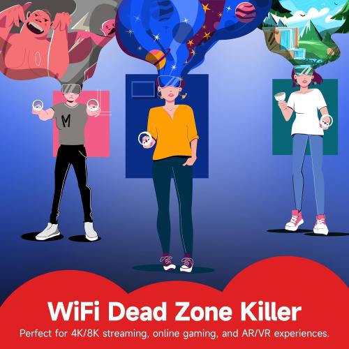 2026 WiFi Extender Signal Booster - up to 10000 sq.ft Coverage, Wireless Booster - Long Range Internet Repeater, WiFi Booster and Signal Amplifier w/Ethernet Port, 1-Tap Setup