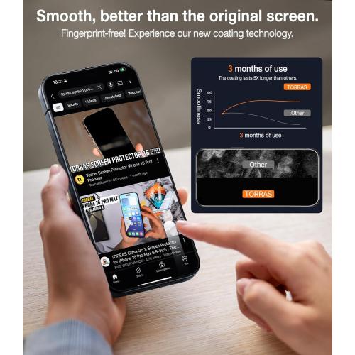 TORRAS for Google Pixel 10 Pro/Pixel 10 / Pixel 9 Pro / 9 Screen Protector [Military-Grade] [9H  Tempered Glass] Screen Protector Pixel 10 Pro/Pixel 10 / Pixel 9 Pro/ 9 6.3 2-Pack