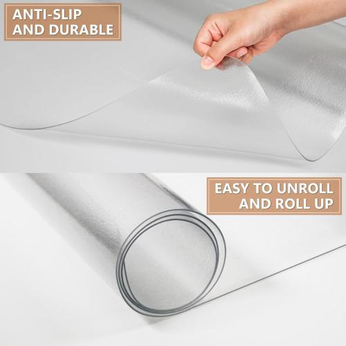 Office Chair Mat for Hardwood Floor, 48”x 30” Vinyl Desk Chair Mat Clear Floor Protector Mat for Rolling Chair Office & Home, Easy Glide and Flat Without Curling
