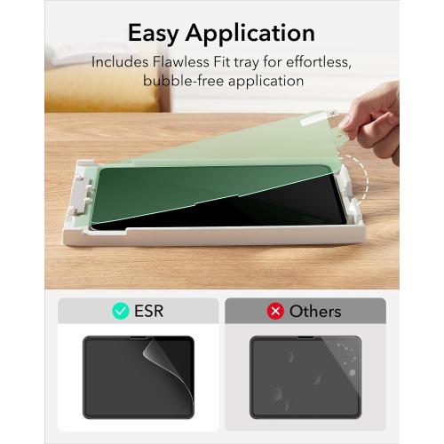 ESR 2 Pack Paper-Feel Screen Protector for iPad Pro 11 Inch (M5/M4) 2025/2024, Write and Draw Like on Paper, with Easy Installation Tray, Anti-glare,Thin and Responsive