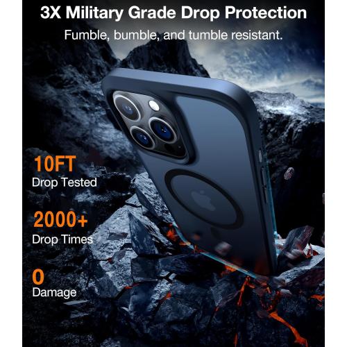 Black TORRAS Magnetic Shockproof for iPhone 12 Pro Case/iPhone 12 Case, [Military-Grade Drop Tested] [Compatible with MagSafe] Translucent Slim Protective Anti-Scratch, Black