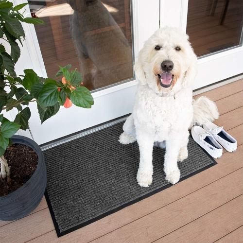 Notrax 109 Brush Step Carpeted Indoor/Outdoor Entrance Mat for Home or Office, 3' X 5', Absorbent Slip Resistant Heavy Duty Entry Mat, Charcoal, 109S0035CH
