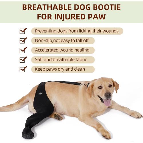Dog Socks to Prevent Licking Paws ，Breathable Leg Sleeve to Stop Licking and Biting， Firm and Secure Adjustable Size Dog Recovery Sleeve Socks (3XL-Left)