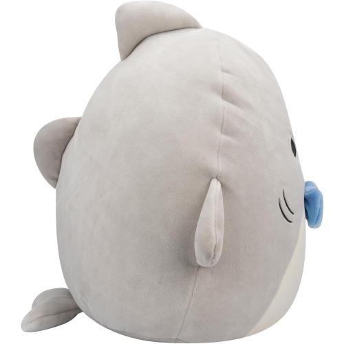 Size 7.5 Color Grey Squishmallows SQCR05379 7.5-Inch-Gordon The Grey Shark with Blue Bowtie, Multicolour