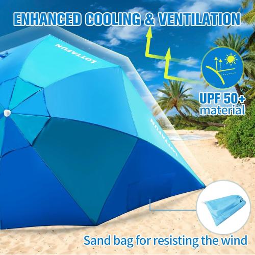 Beach Shelter Umbrella Premiere UPF 50  Umbrella Shelter for Sun and Rain Protection for Adult (10-Foot, Blue Green)